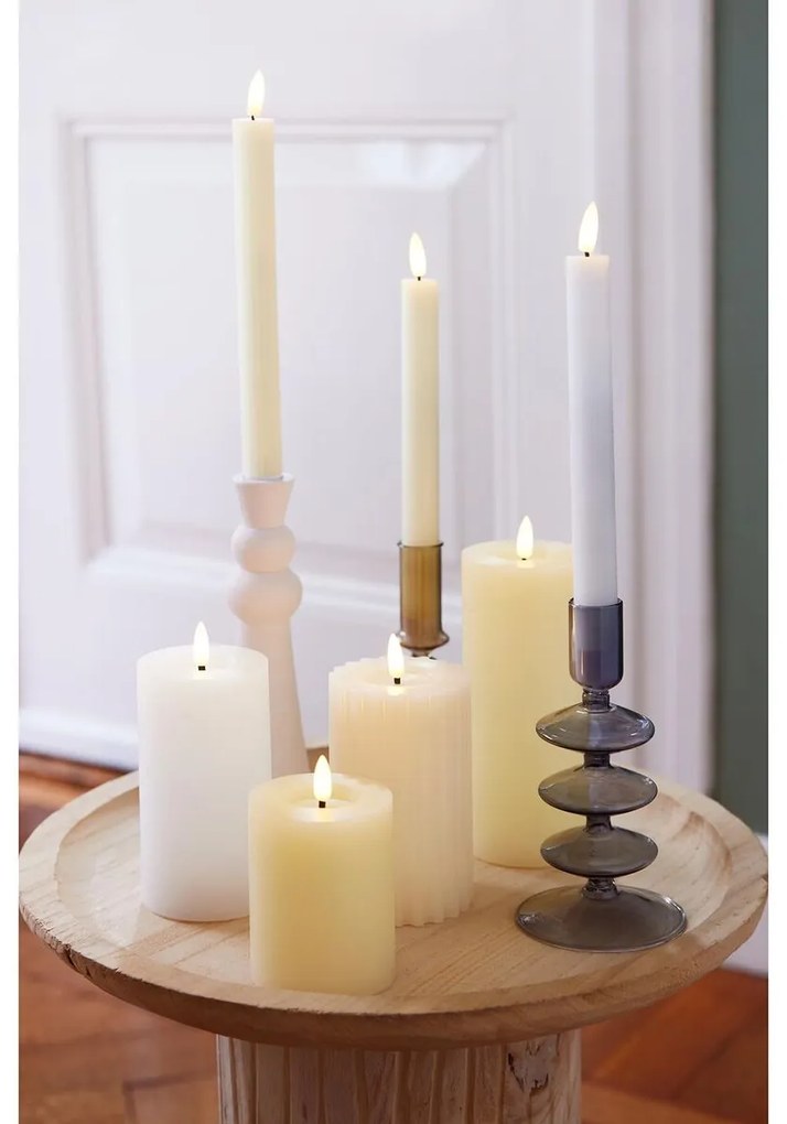 Κερί LED Lumineo Μπεζ Κρεμ Ø 7 x 11,2 cm (AAA)