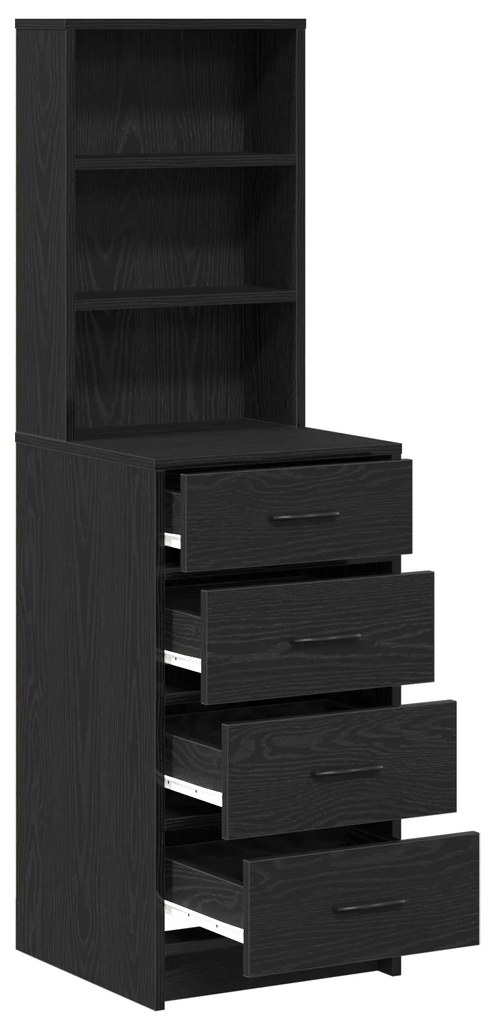 vidaXL Υψηλή ντουλάπα Μαύρη Δρυς 40x41x135 εκ Επεξεργασμένο Ξύλο
