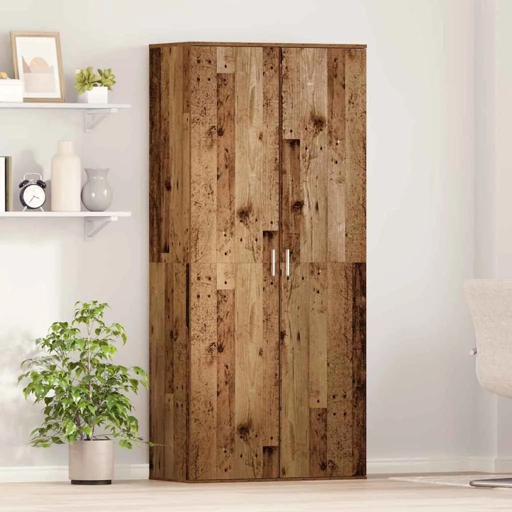 vidaXL Γραφείο με ράφι Παλιό Ξύλο 80 x 39 x 178 εκ Επεξεργασμένο ξύλο
