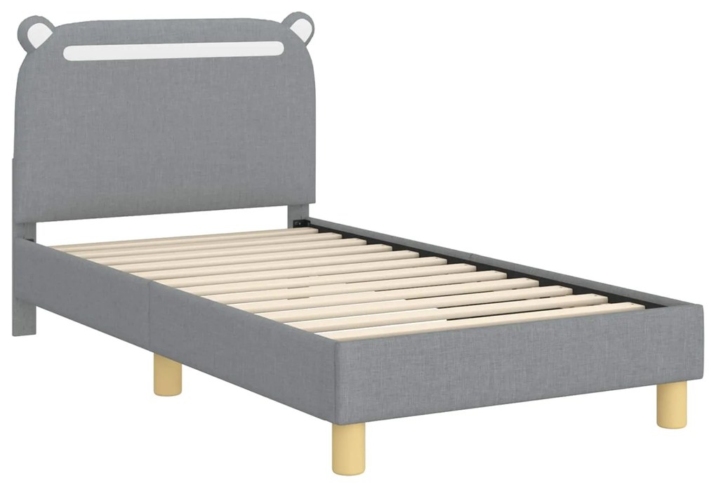 vidaXL Κρεβάτι Παιδικής Κρεβατοκάμαρας με Κεφαλάκι Ανοιχτό γκρι