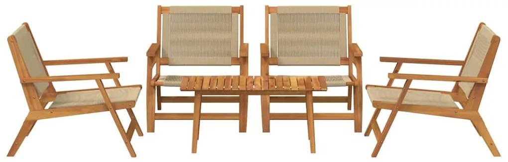 vidaXL Κήπου Καρέκλες με Τραπέζι 5 pcs Μπεζ 90 x 45 x 40 cm