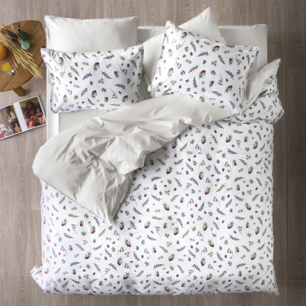 Παπλωματοθήκη Υπέρδιπλη (Σετ 220x240) 2 Όψεων Kentia Stylish Frutilla 12 Ecru