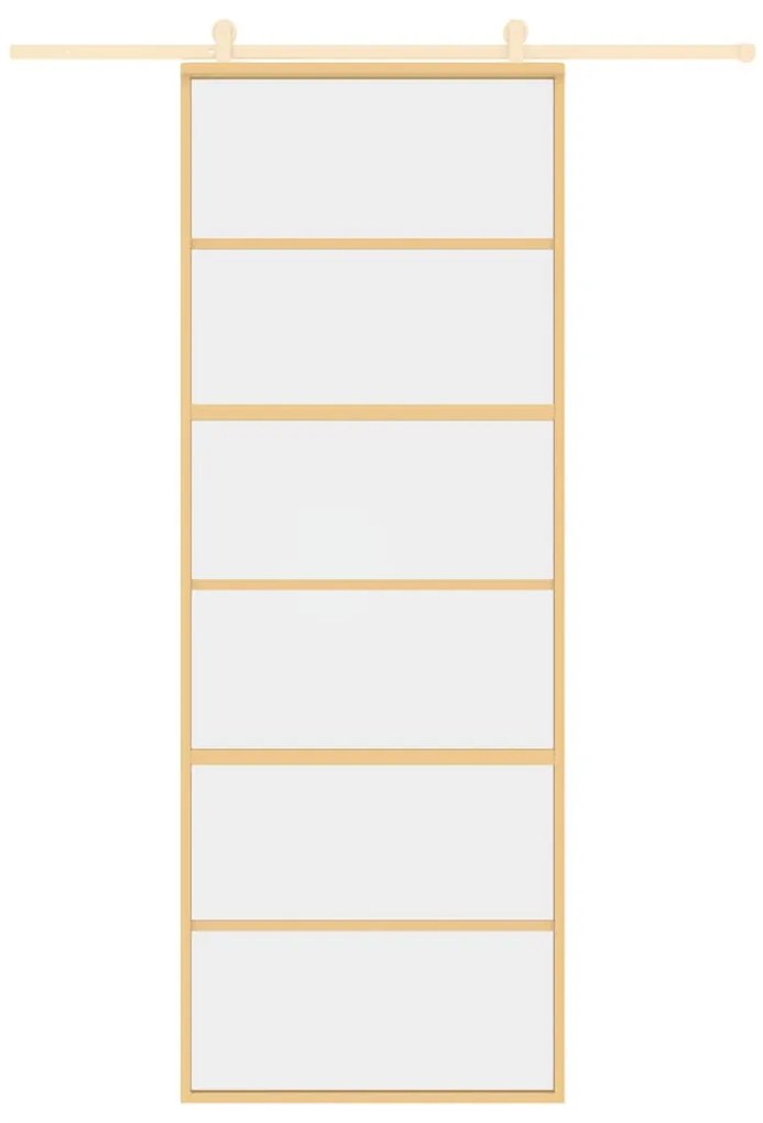 Συρόμενη Πόρτα Χρυσή 76 x 205 εκ. από Γυαλί ESG και Αλουμίνιο - Χρυσό