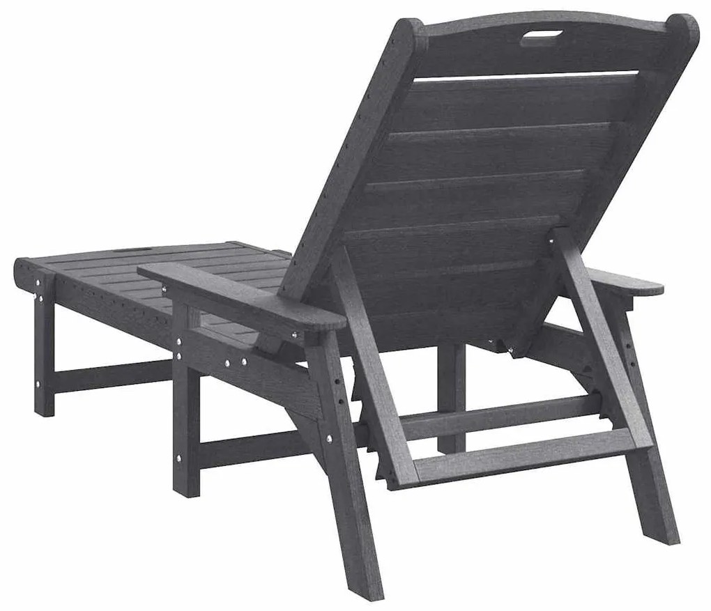 vidaXL Ξαπλώστρες 2 τμχ Ανοιχτό Γκρι 162x53x98.5 εκ HDPE