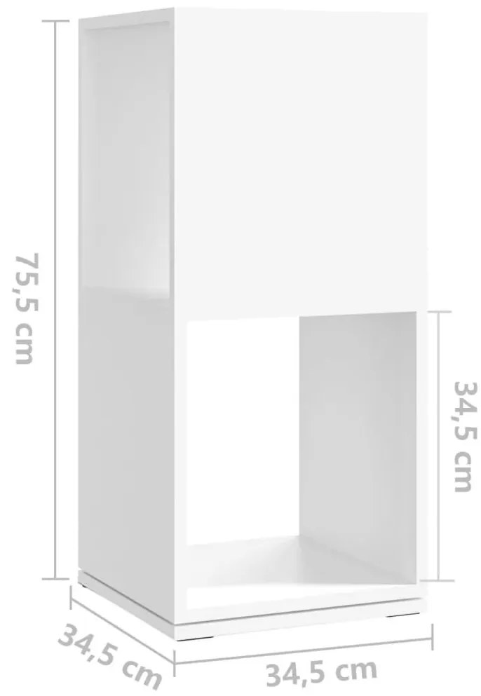 Ντουλάπι Περιστρεφόμενο Λευκό 34,5x34,5x75,5 εκ. Επεξ. Ξύλο - Λευκό