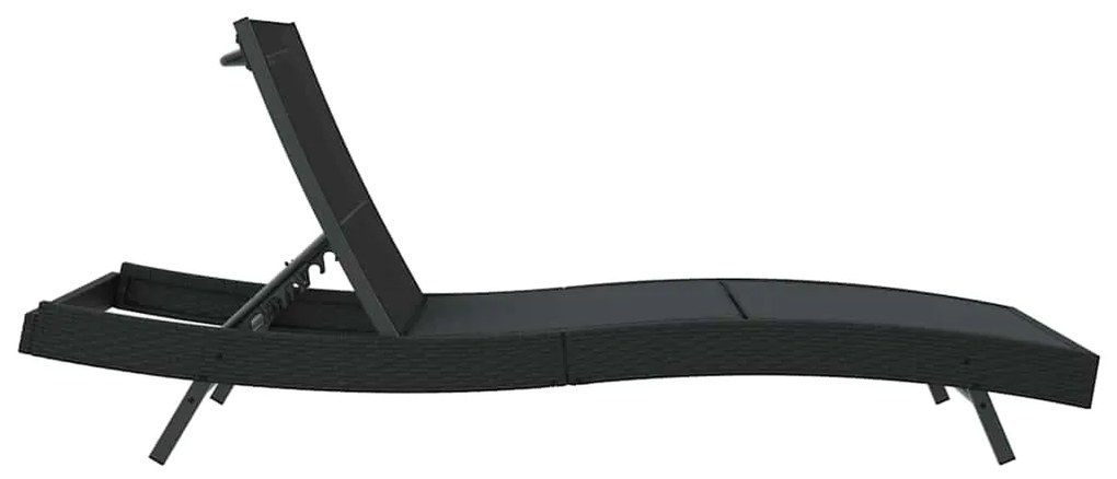 vidaXL Ξαπλώστρα 1-πρόσωπο Μαύρο 70 x 197 x 82 εκ. Πολυ-ρακί, Μέταλλο