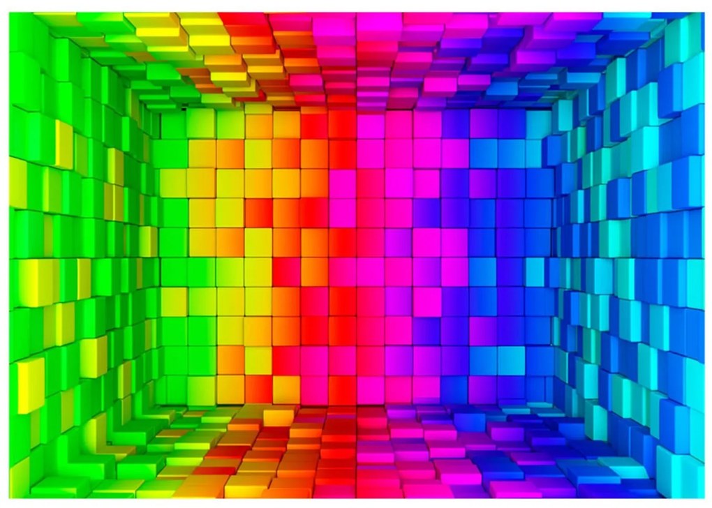 Φωτοταπετσαρία - Rainbow Cube 100x70