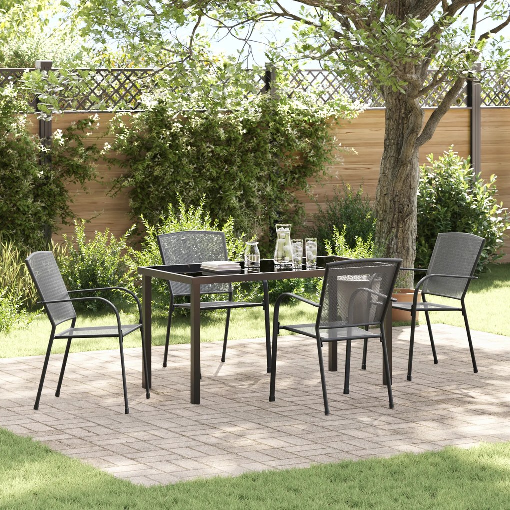 vidaXL Σύνολο Κηπευτικών Γευμάτων 5 Τεμαχίων Ανθρακί Ατσάλι