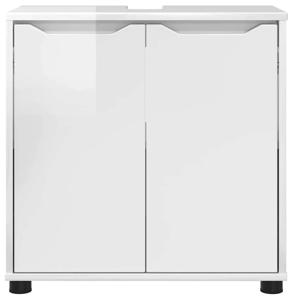 vidaXL Ντουλάπα νιπτήρα μπάνιου Υψηλής γυαλάδας λευκό 60 x 30 x 60 cm