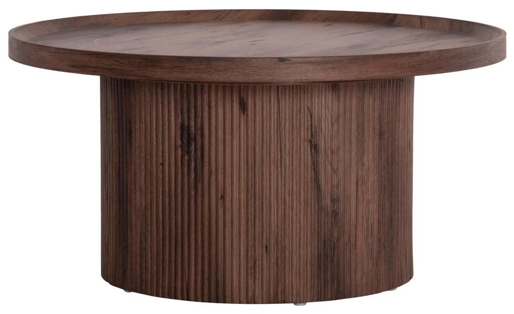 Τραπεζάκι σαλονιού MARGON C18026 MDF σε Σκούρο Καφέ Ξύλο Φ80x40,5Υεκ. 80x80x40.5 εκ.