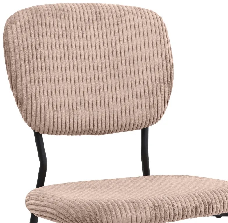 Καρέκλα τραπεζαρίας Kevin Megapap μόκα ύφασμα - μεταλλικό μαύρο πόδι 48x51x87εκ.