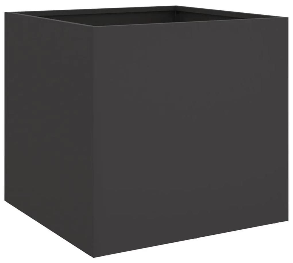 Ζαρντινιέρα Μαύρη 49x47x46 εκ. από Χάλυβα Ψυχρής Έλασης - Μαύρο