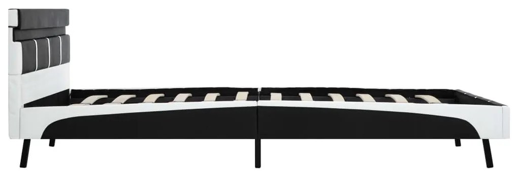 vidaXL Πλαίσιο Κρεβατιού με LED Μαύρο 140x200 εκ. από Συνθετικό Δέρμα