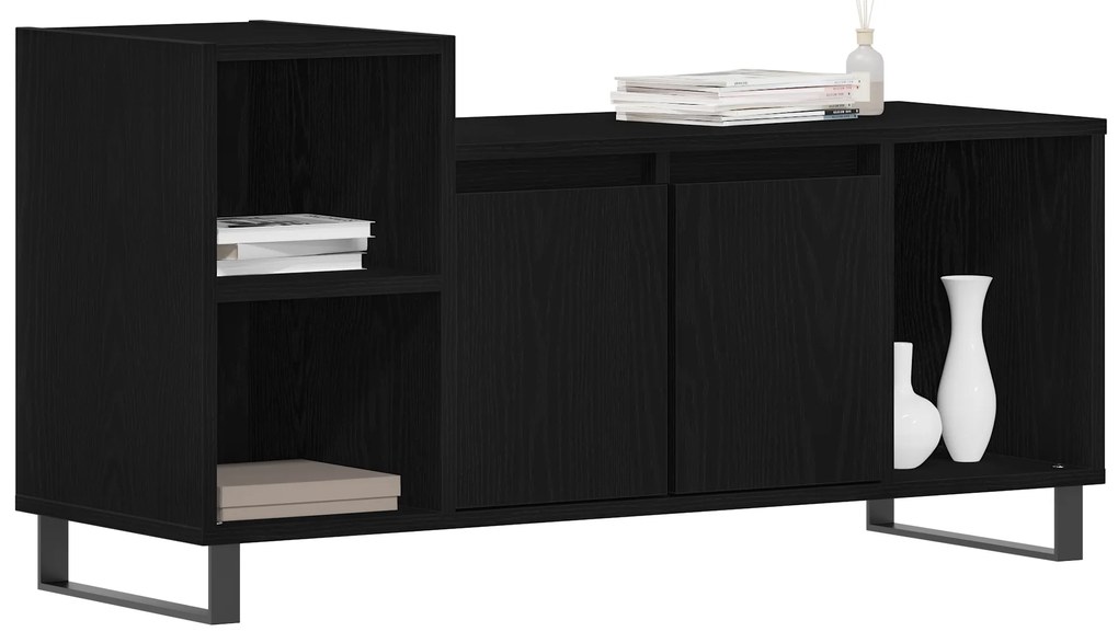 vidaXL Κάσκα Τηλεόρασης Μαύρο Δρυς 100x35x55 εκ. Επεξεργασμένο Ξύλο