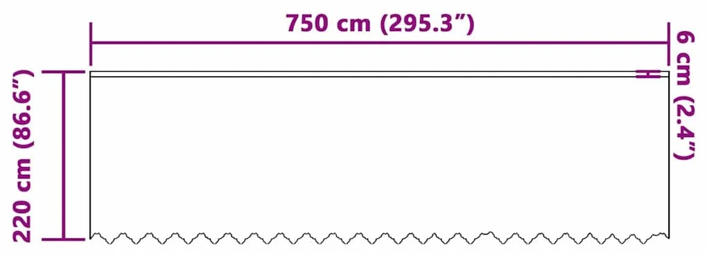 vidaXL Κουρτίνες με κουρτίνες Λευκό 750 x 220 εκ. Πολυεστέρας