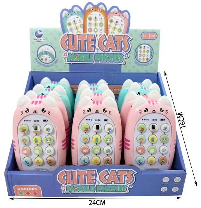 Παιδικό τηλέφωνο γατάκι με ήχους - Cute Cats Mobile Phones