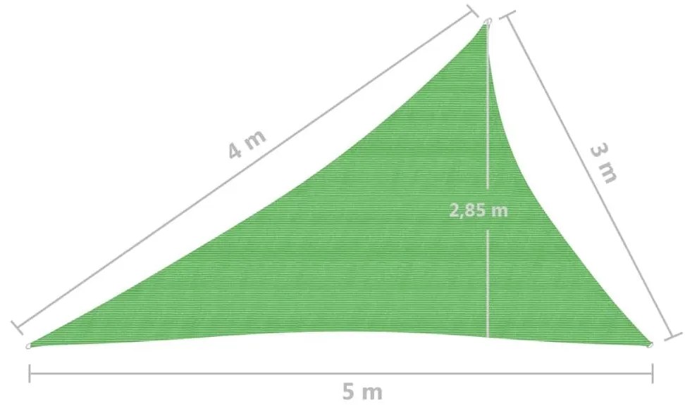 Πανί Σκίασης Ανοιχτό Πράσινο 3 x 4 x 5 μ. από HDPE 160 γρ./μ² - Πράσινο