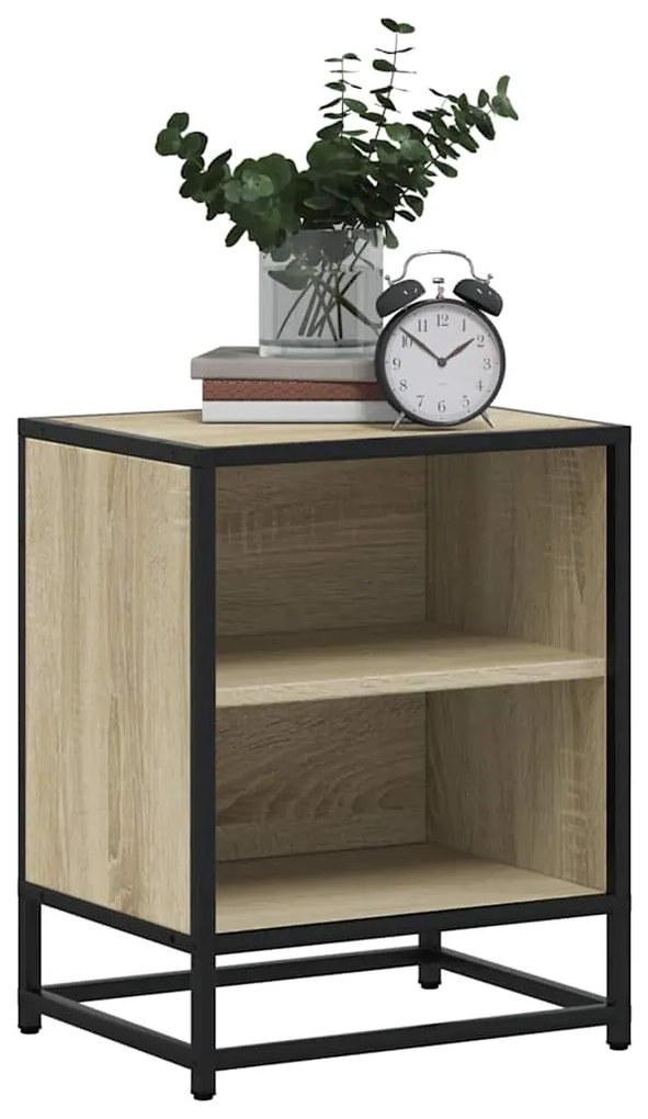 vidaXL Κομοδίνο Sonoma Oak 40x31x50 cm Κατασκευασμένο ξύλο και μέταλλο