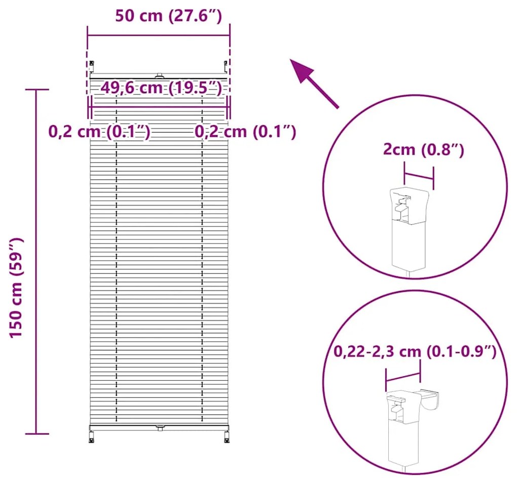 Σύστημα Σκίασης Πλισέ Λευκό 50 x 150 εκ. 240591