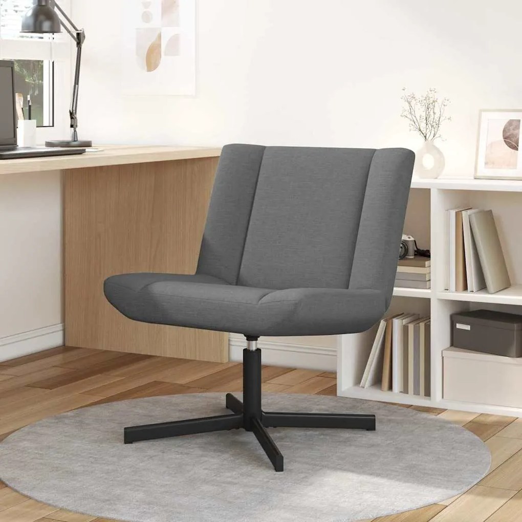 vidaXL Περιστρεφόμενη καρέκλα Σκούρο γκρι 63 x 75 x 76 εκ ύφασμα