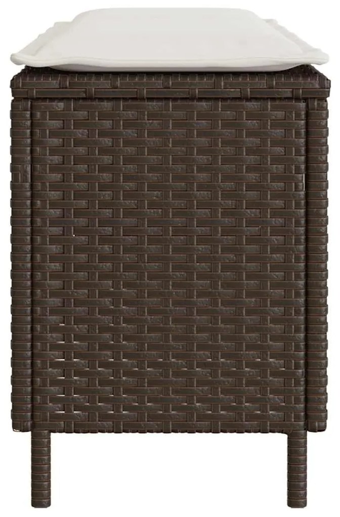 Πάγκος κήπου με μαξιλάρι γκρι 110x30x40,5 cm Poly Rattan - Γκρι