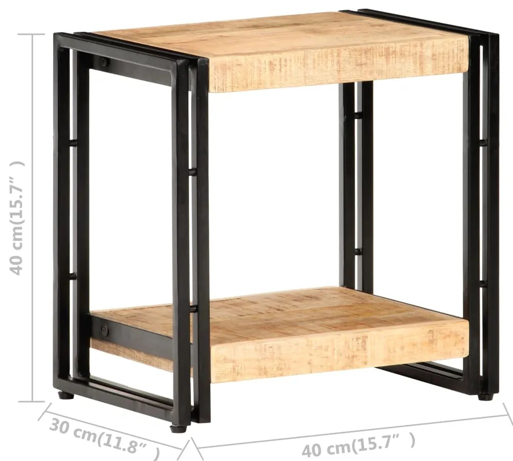 vidaXL Τραπεζάκι Βοηθητικό 40 x 30 x 40 εκ. Ακατέργαστο Ξύλο Μάνγκο