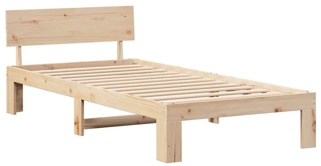 vidaXL Σκελετός Κρεβατιού Καφέ 90 x 190 cm Μασίφ ξύλο πεύκου