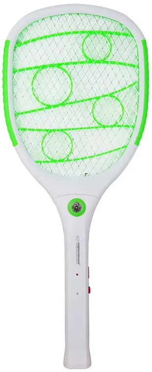 ESPERANZA ηλεκτρική ρακέτα εντόμων EHQ010G με LED φακό, 3W, 3500V, 1200mAh, λευκή
