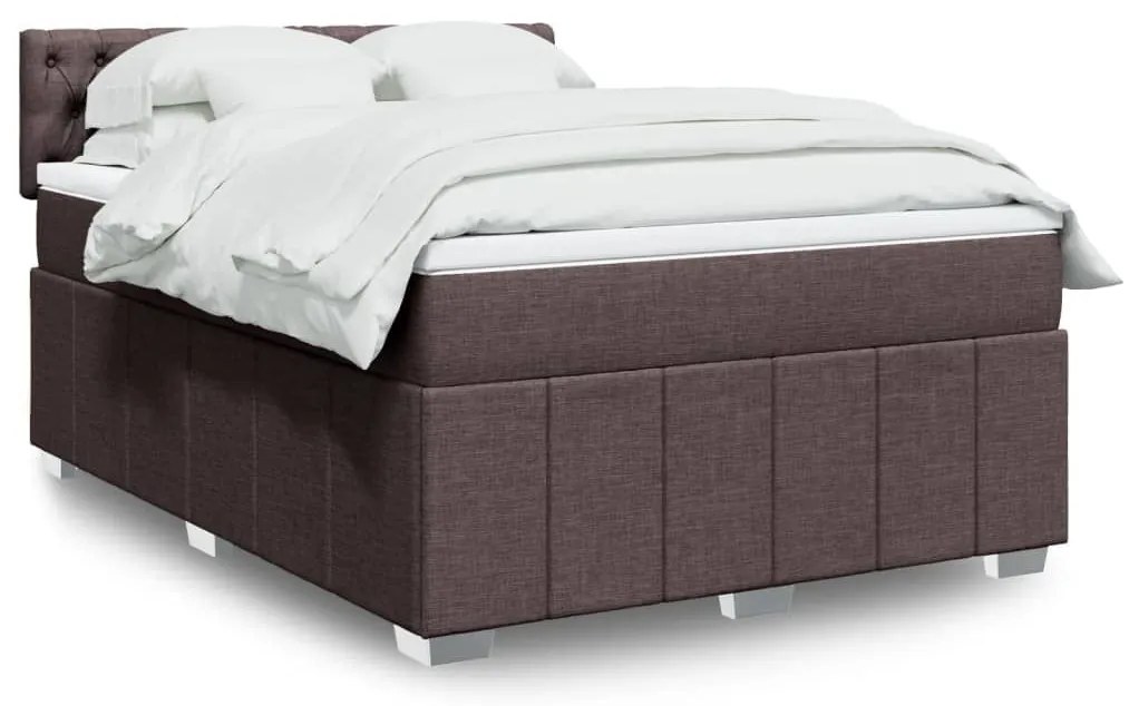 ΚΡΕΒΑΤΙ BOXSPRING ΜΕ ΣΤΡΩΜΑ ΣΚΟΥΡΟ ΚΑΦΕ 140X200 ΕΚ ΥΦΑΣΜΑΤΙΝΟ 3287101