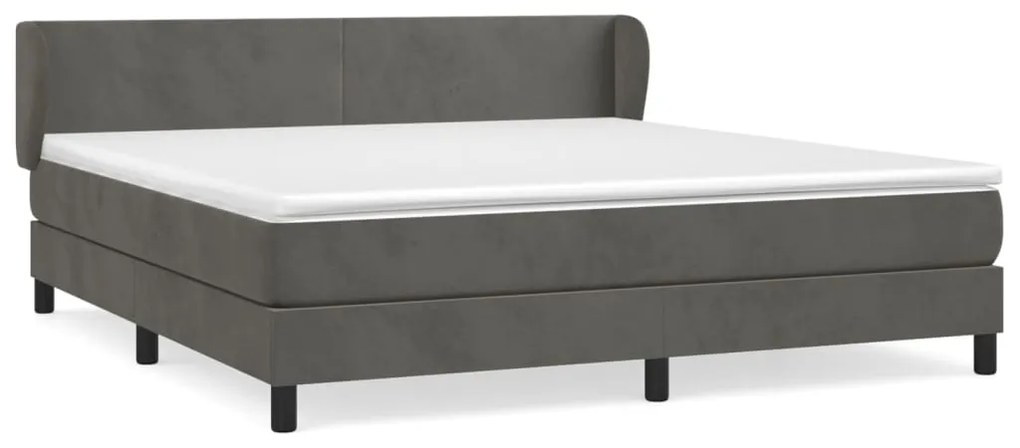 ΚΡΕΒΑΤΙ BOXSPRING ΜΕ ΣΤΡΩΜΑ ΣΚΟΥΡΟ ΓΚΡΙ 180X200 ΕΚ. ΒΕΛΟΥΔΙΝΟ 3127386