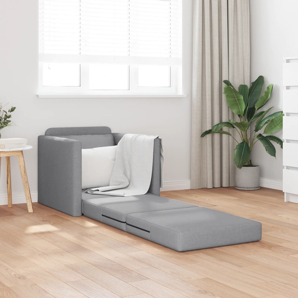 vidaXL Καναπές Κρεβάτι 2 σε 1 Ανοιχτό Γκρι 74x77x81 εκ. Ύφασμα