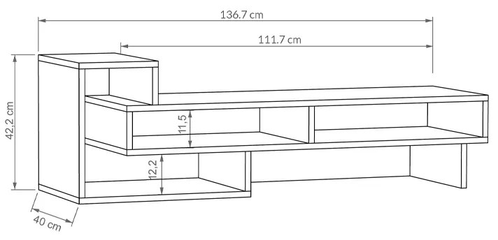 ΕΠΙΠΛΟ ΤΗΛΕΟΡΑΣΗΣ TETRA MEGAPAP ΧΡΩΜΑ ΦΥΣΙΚΟ ΟΞΙΑΣ 136,7X40X42ΕΚ.