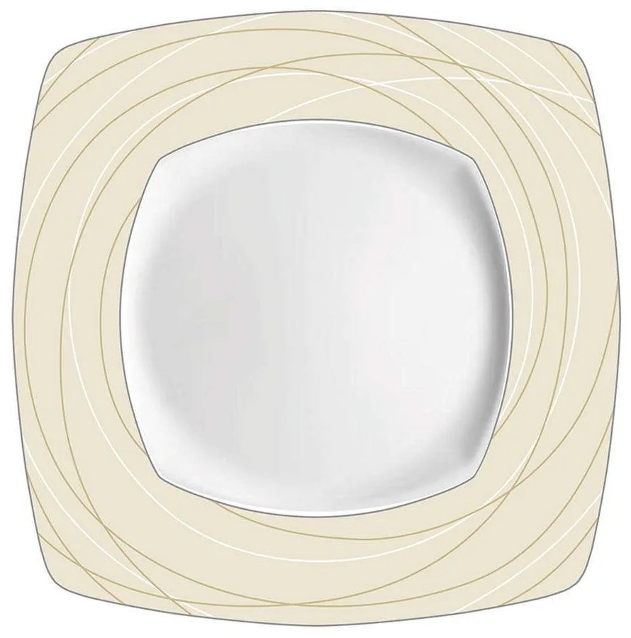 Σερβίτσιο Πιάτα Φαγητού Riva (Σετ 72Τμχ) 50.286.30 Beige Cryspo Trio 72 τμχ Porcelain