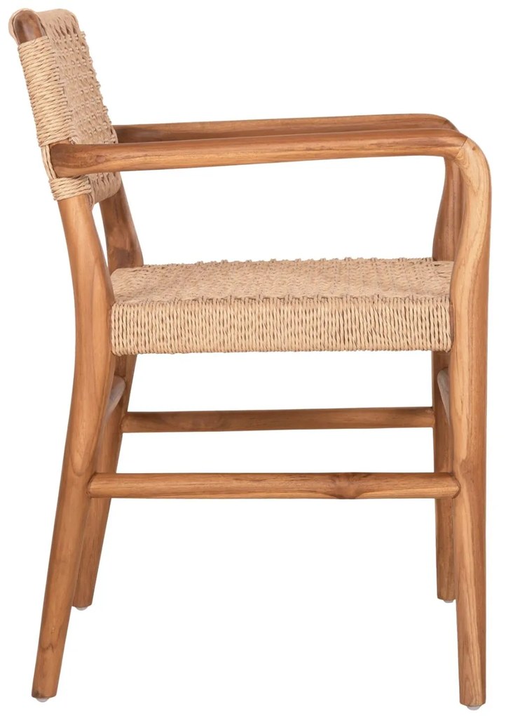 Πολυθρόνα ROSCO Ξύλο Teak Φυσικό και Σχοινί Viro ΜΠέζ 56x54,5x78Υεκ. 56x54.5x78 εκ.