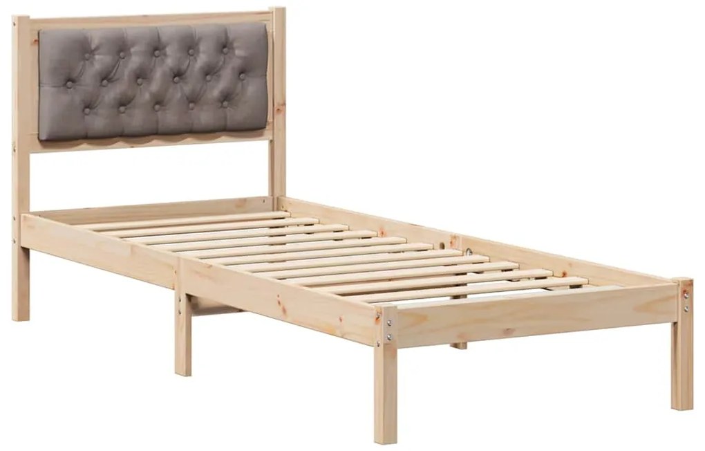 vidaXL Σκελετός Κρεβατιού Taupe 80 x 200 cm Στερεά ξυλεία πεύκου
