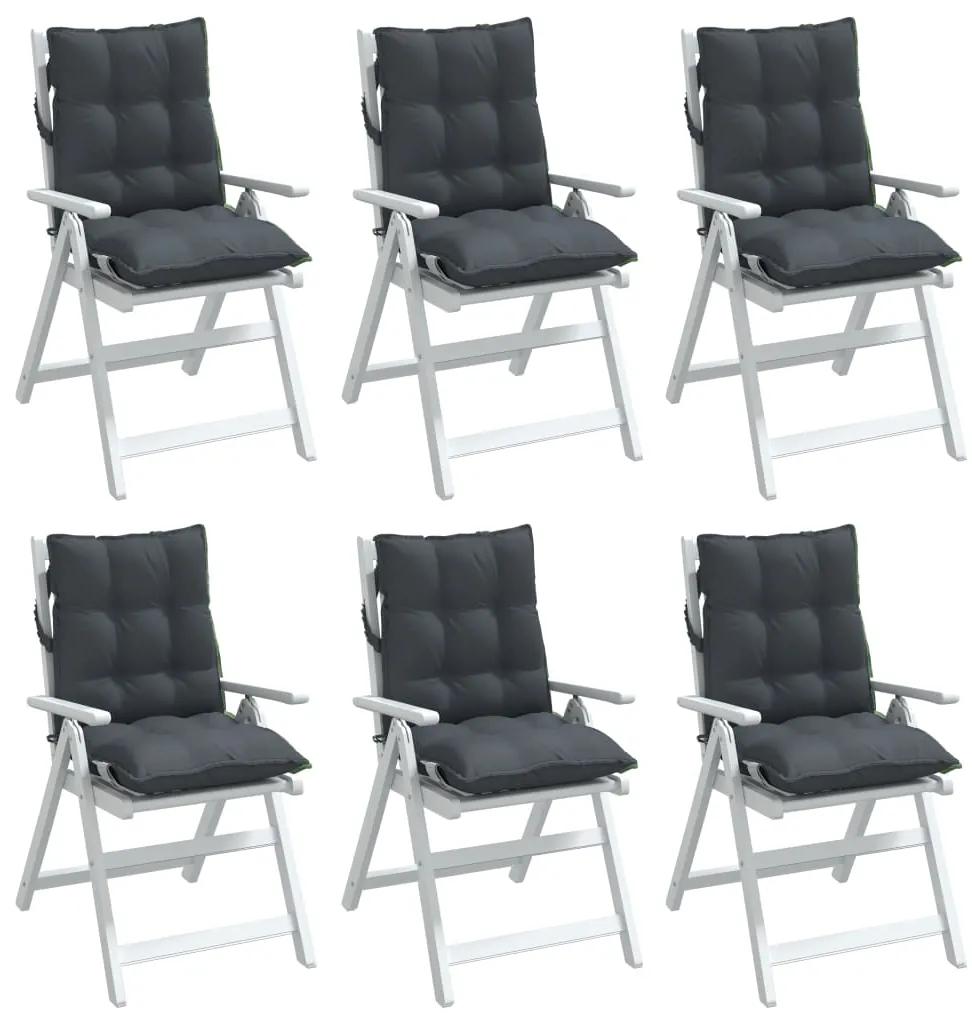 vidaXL Μαξιλάρια Καρέκλας Χαμηλή Πλάτη 6 τεμ. Ανθρακί Ύφασμα Oxford