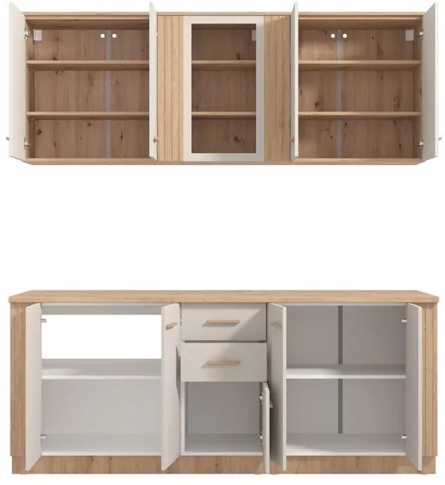 Σύνθεση Κουζίνας BELFORT 200 Artisan Oak - Cashmere 200x51x200εκ. 200x51x200 εκ.