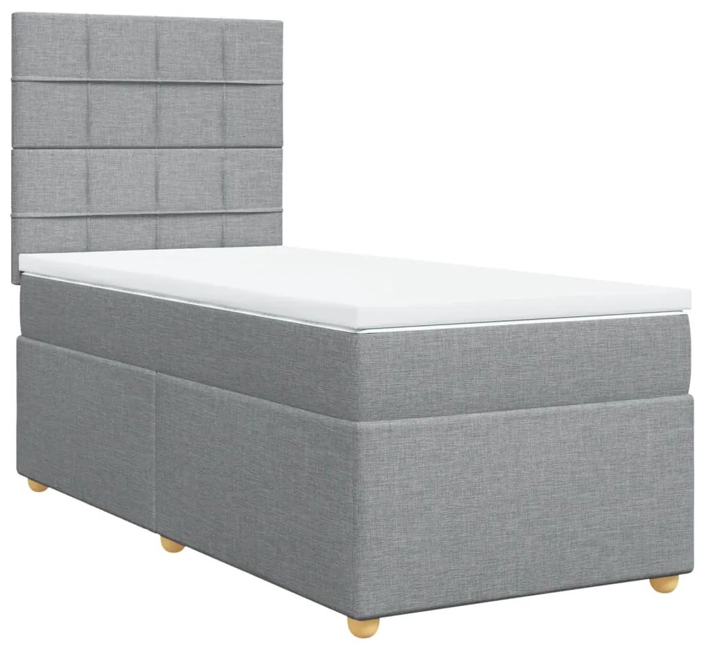 ΚΡΕΒΑΤΙ BOXSPRING ΜΕ ΣΤΡΩΜΑ ΑΝΟΙΧΤΟ ΓΚΡΙ 100X200 ΕΚ. ΥΦΑΣΜΑΤΙΝΟ 3293491