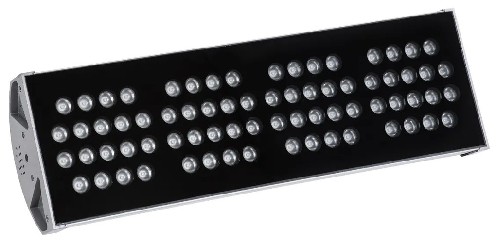 GloboStar FLOOD-TENA 90226 Προβολέας Wall Washer για Φωτισμό Κτιρίων LED 144W 12240lm 10° DC 24V Αδιάβροχο IP65 L57 x W18 x H19.5cm RGBW DMX512 - Ασημί - 3 Years Warranty - 90226