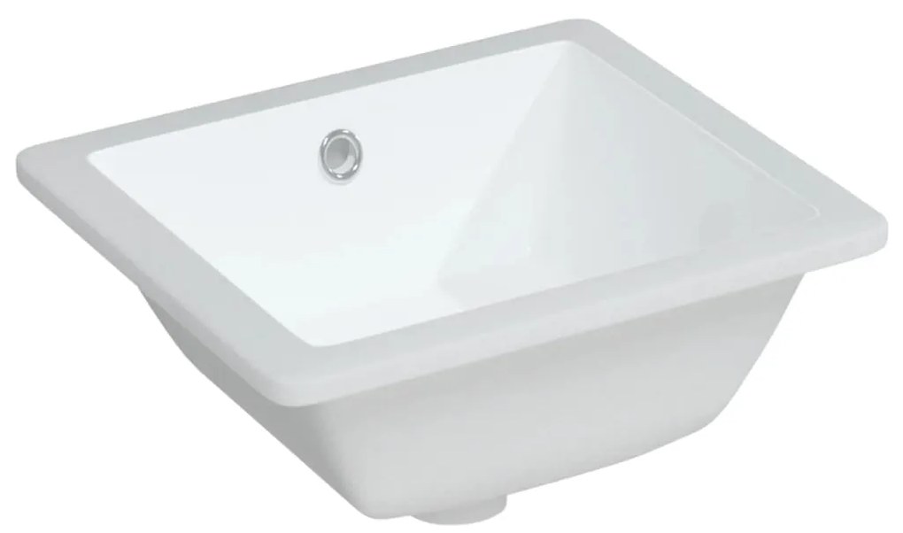 vidaXL Νιπτήρας Μπάνιου Ορθογώνιος Λευκός 36x31,5x16,5 εκ. Κεραμικός