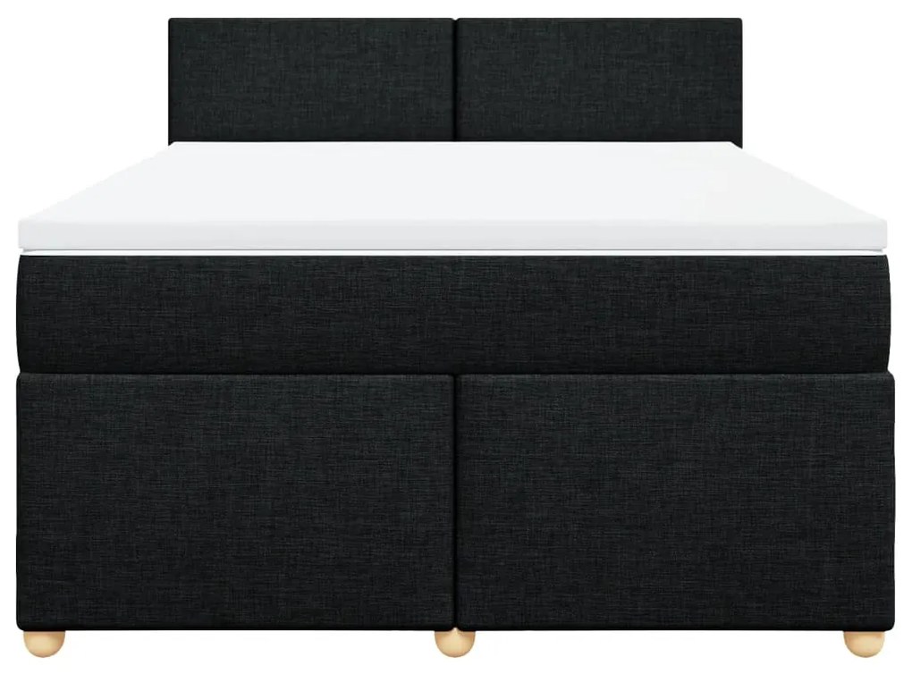 vidaXL Κρεβάτι Boxspring με Στρώμα Μαύρο 160x200 εκ. Υφασμάτινο