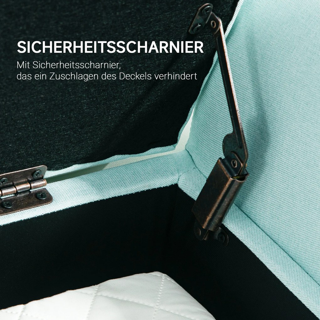 Πάγκος HOMCOM με αποθηκευτικό χώρο, ταπετσαρισμένη τραπεζαρία, αντοχή έως 130 kg, όψη λινό, ξύλο καουτσούκ, 116 x 44 x 58 cm, πράσινο