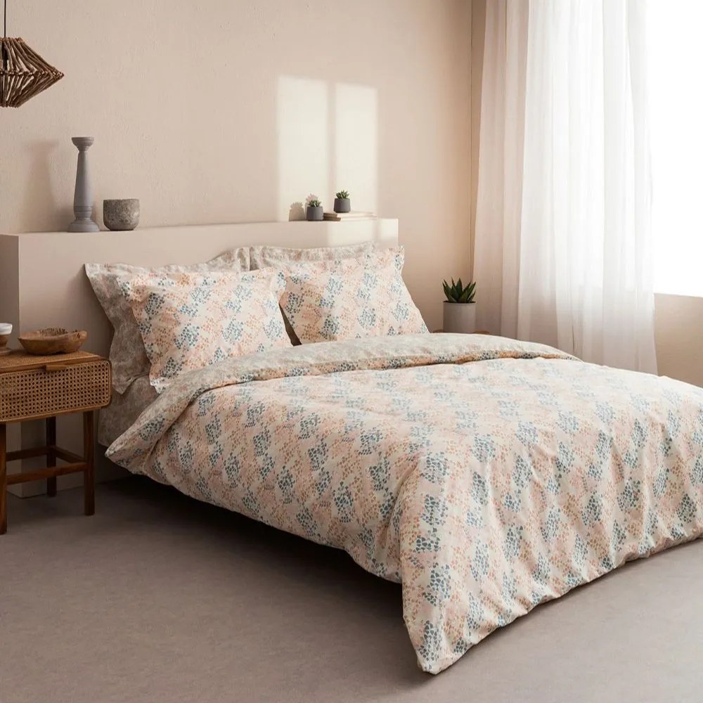 Σεντόνια Lydia-1 (Σετ 4τμχ) Blue-Beige Vesta Home Υπέρδιπλo 240x270cm 100% Cotton Satin