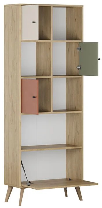 Βιβλιοθήκη Terra Megapap χρώμα florida oak 67x30x181εκ.