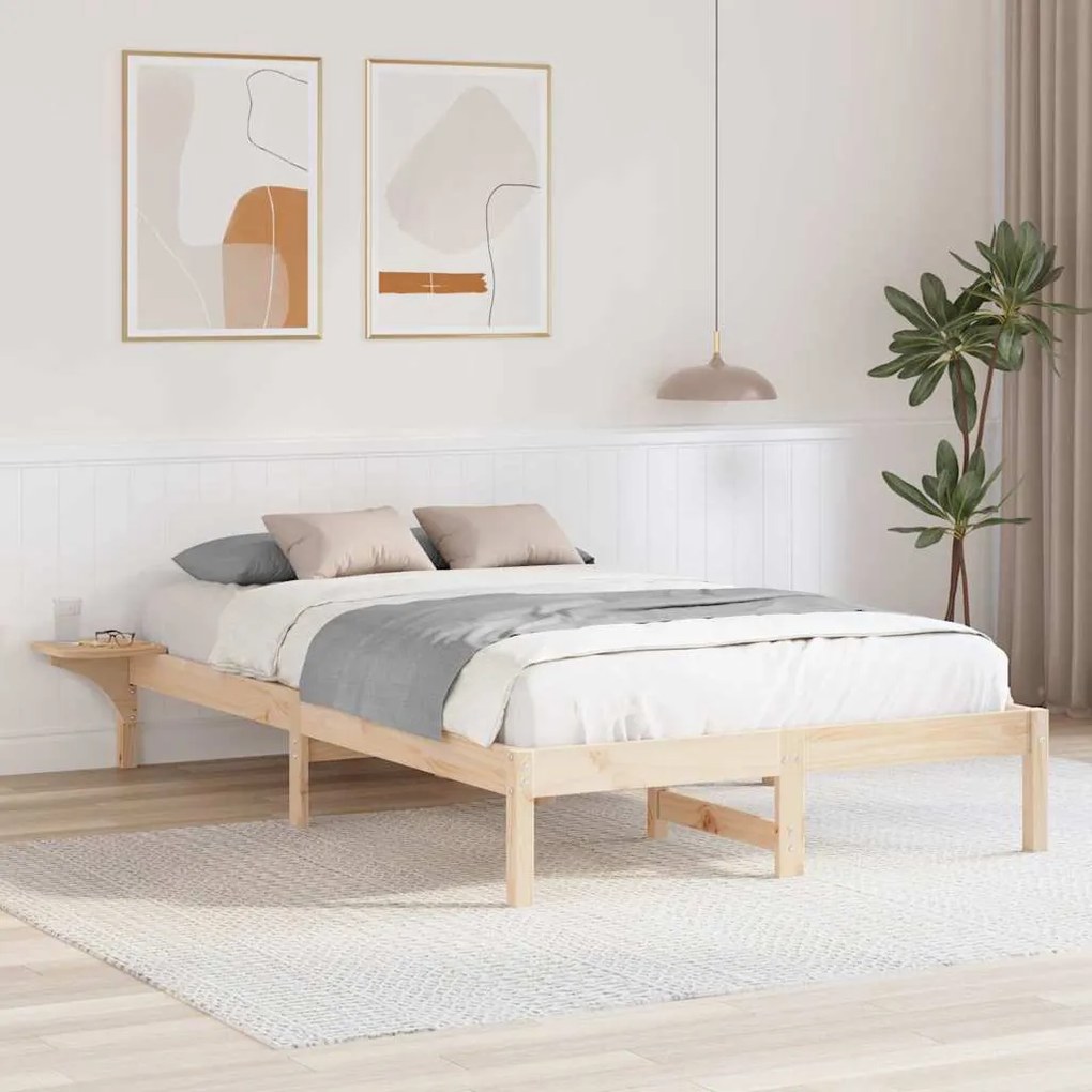 vidaXL Πλαίσιο κρεβατιού με κομοδίνα Καφέ 120 x 190 cm Καφέ