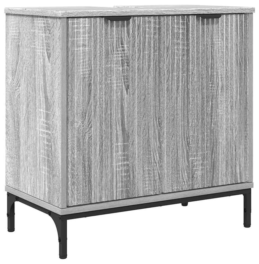 vidaXL Ντουλάπα Νιπτήρα Mπάνιου Γκρι sonoma 60.5 x 33.5 x 61 εκ