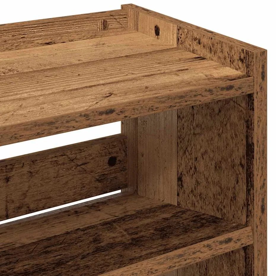 Ράφι παπουτσιών Παλιό ξύλο 60x25x100 cm Κατασκευασμένο ξύλο - Καφέ