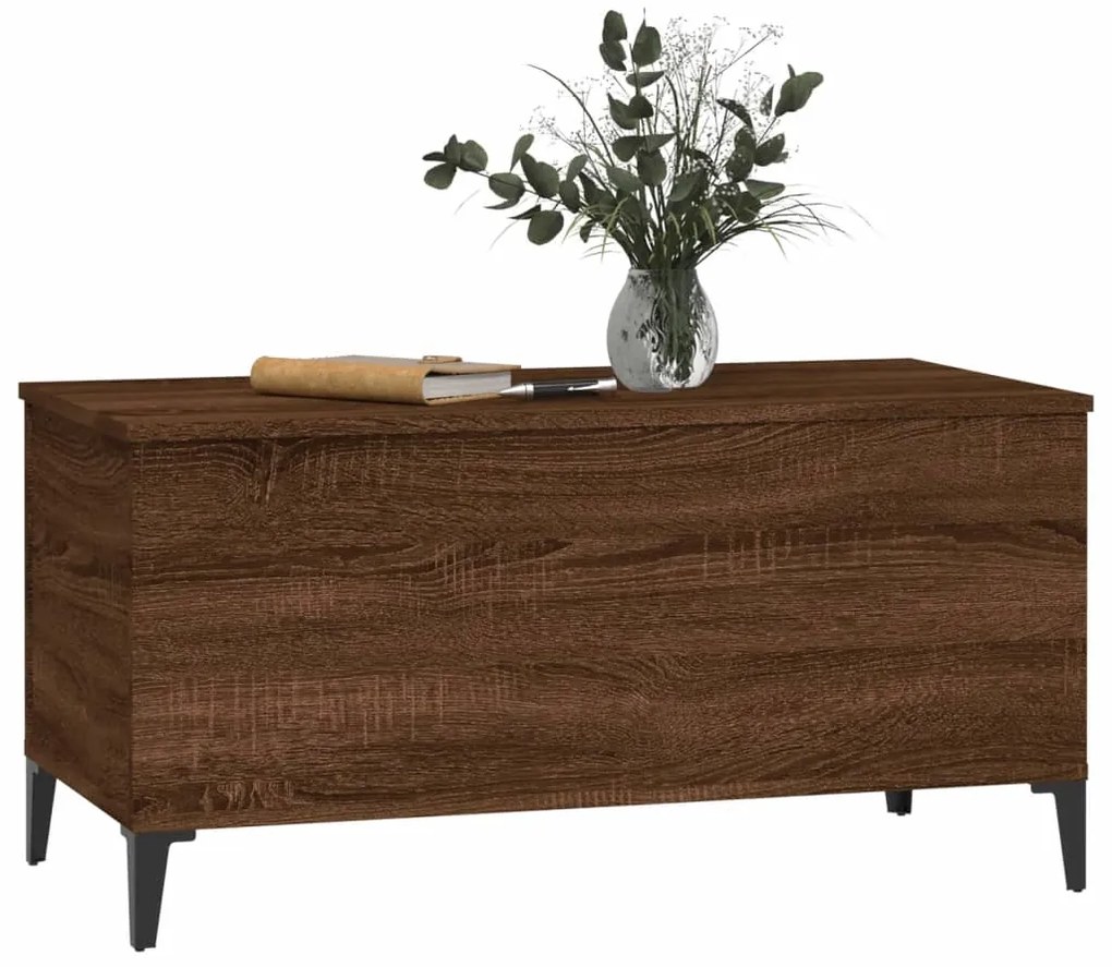 vidaXL Τραπεζάκι Σαλονιού Καφέ Δρυς 90x44,5x45 εκ. Επεξεργασμένο Ξύλο