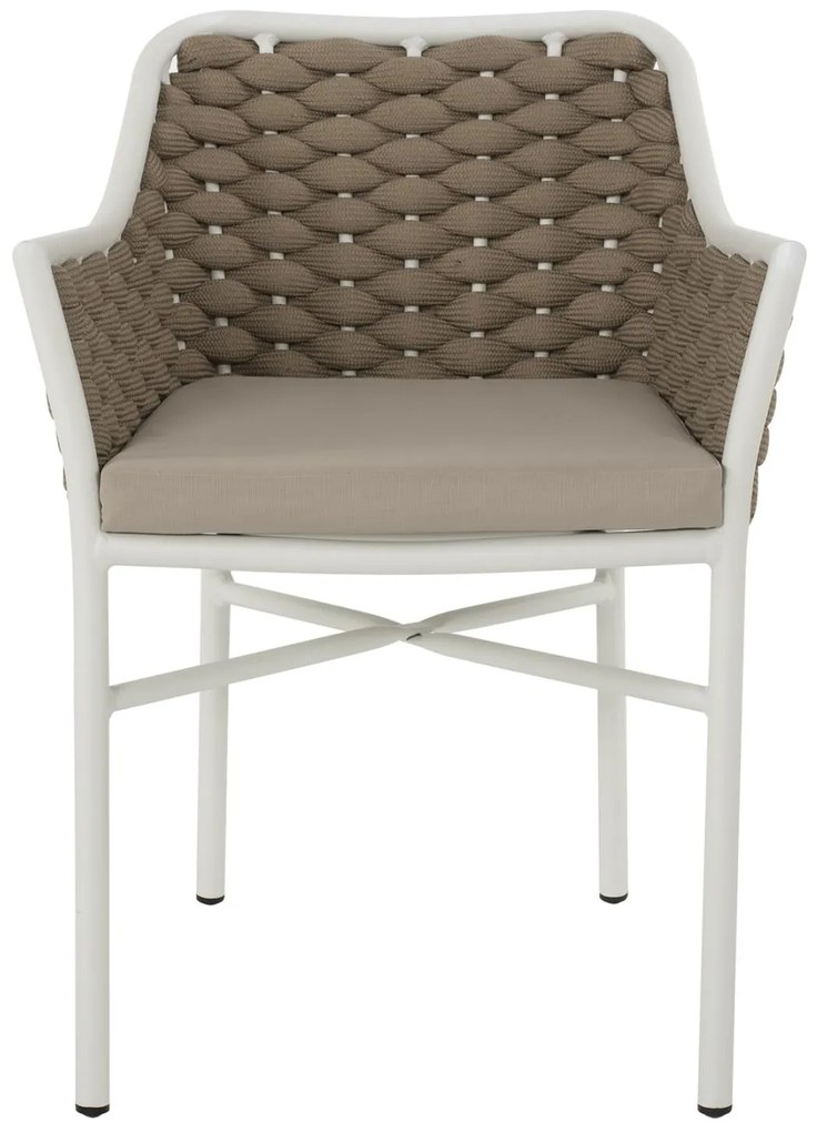 Καρέκλα - Πολυθρόνα C5858.02 Λευκή με Σχοινί Μπέζ 56x58x76Yεκ. 56x58x76 εκ.