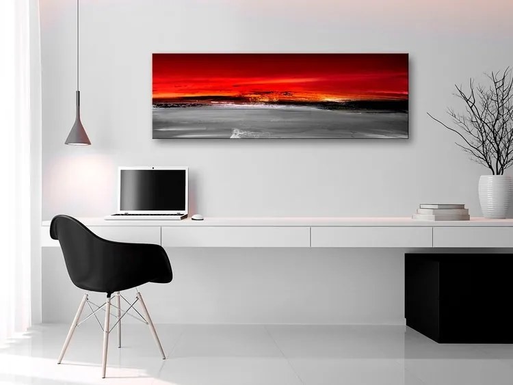 Πίνακας - Crimson Landscape (1 Part) Narrow - 120x40